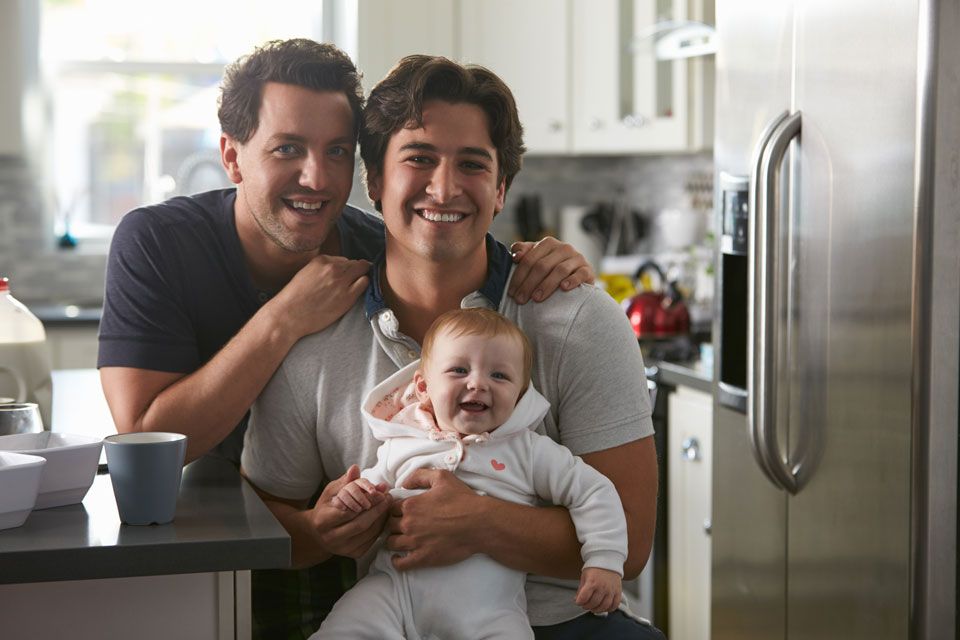 Gay men with their son