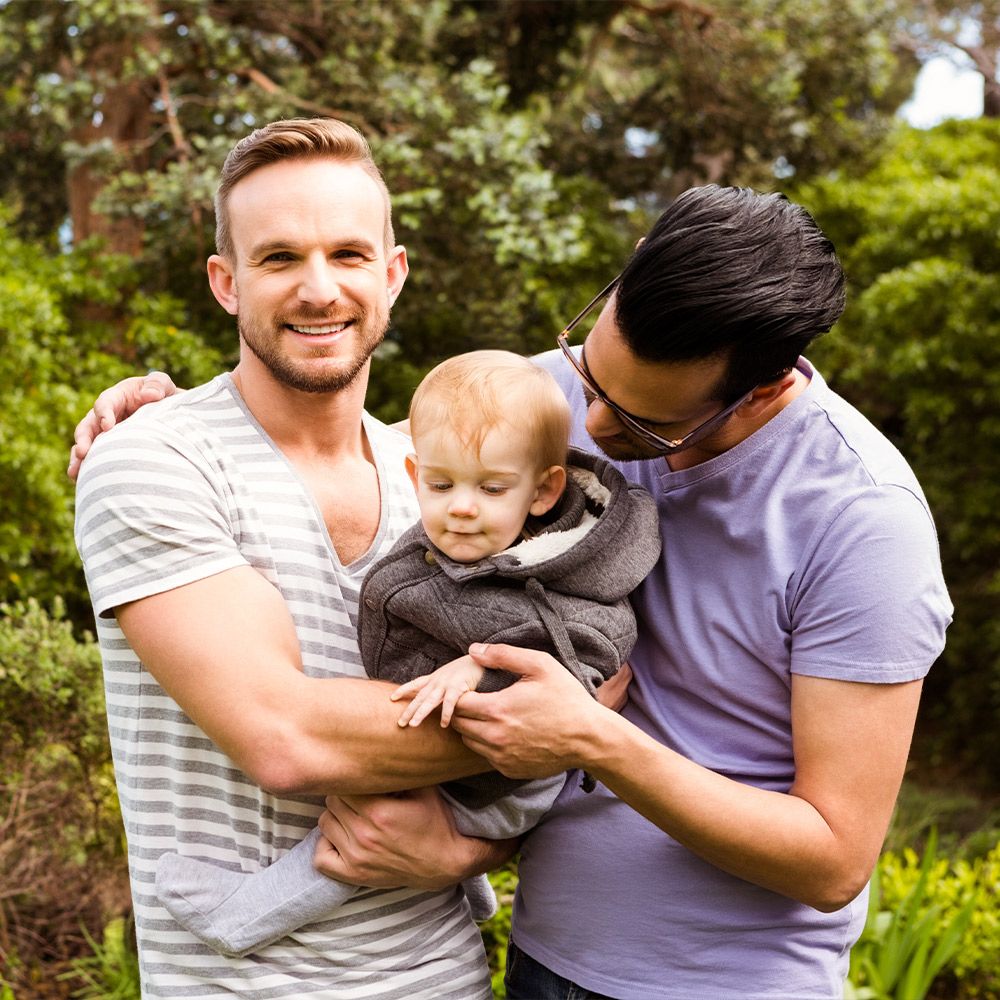 Gay men with their son